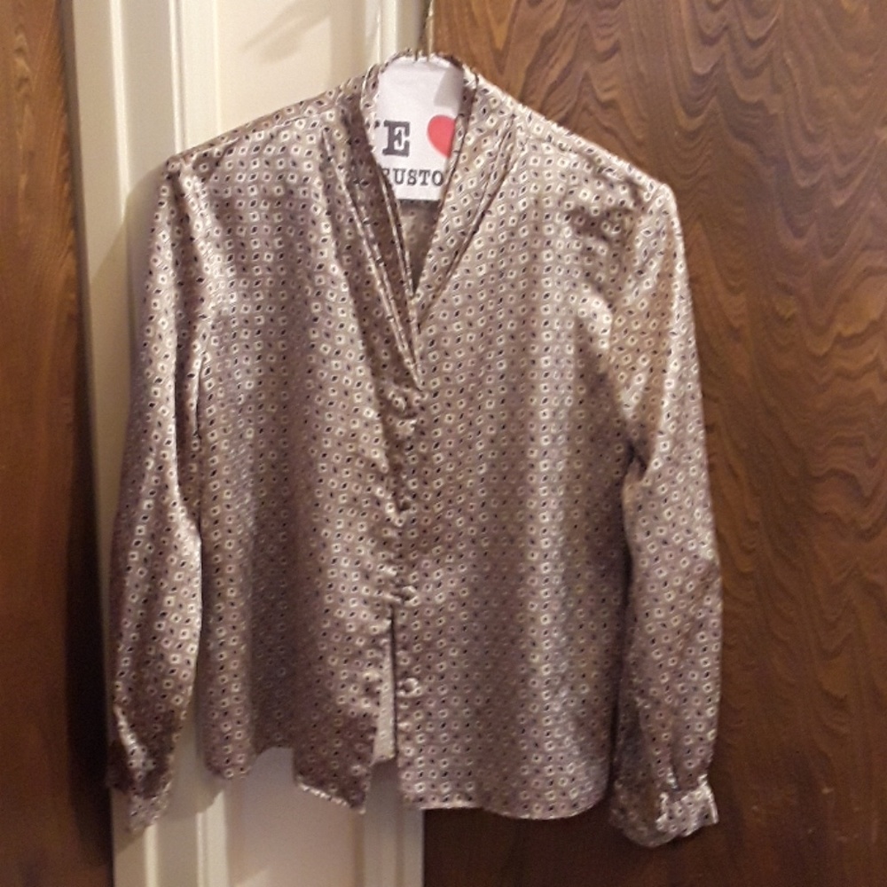 Anna Kriste gold blouse size 4 petite